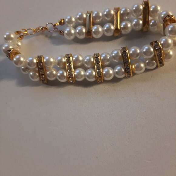 Handmade Jewelry - Brand New Handmade Bracelet with White Pearls and Spacers
